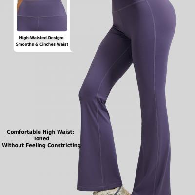 High-Waisted Flared Yoga Pants - Butt Lifting & Tummy Control, Stretchy Workout Leggings (Multiple Colors)